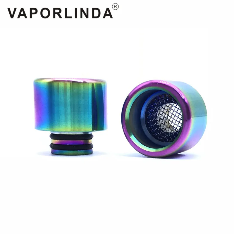 

10PCS Top Rainbow Glass Wide Bore Drip Tips 510 Colorful Pyrex & Stainless Steel Mouthpiece dripper tip RBA RDA Mods vapor Tank