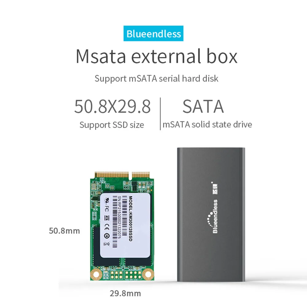 Blueendless 2 5 дюймов Msata жесткий диск коробка Usb 3 0 Hdd док станция Ssd корпус