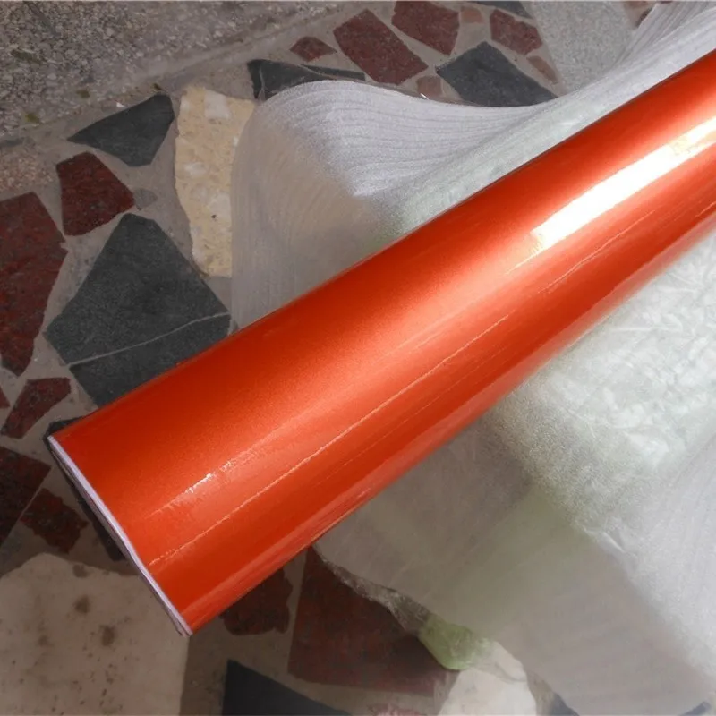 Яркая оранжевая виниловая пленка для автомобиля наклейка мотоцикла мебели