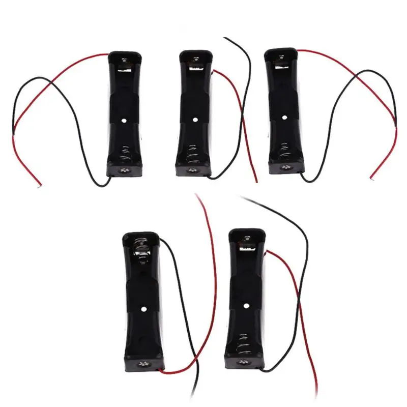 

5 Pcs New 18650 17500 18500 Battery 3.6~4.2V Clip Holder Box Case Black