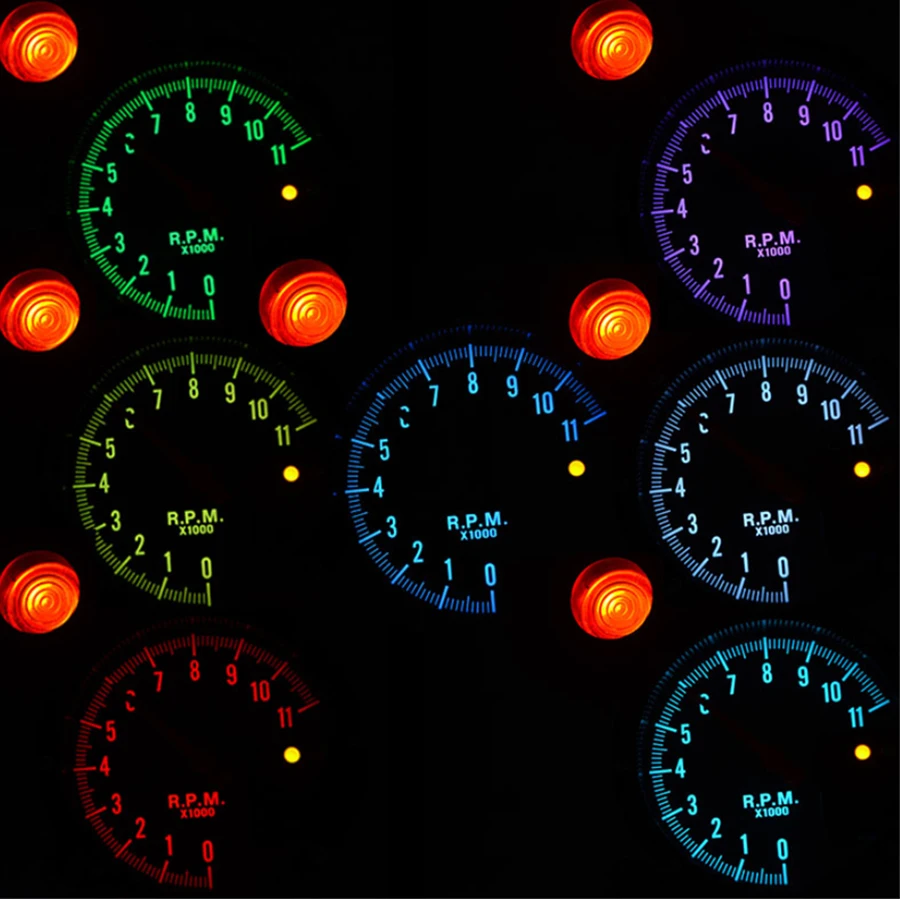 Светодиодный Тахометр 5 дюймов 11000 к 7 цветов задний светильник об/мин 12 В для