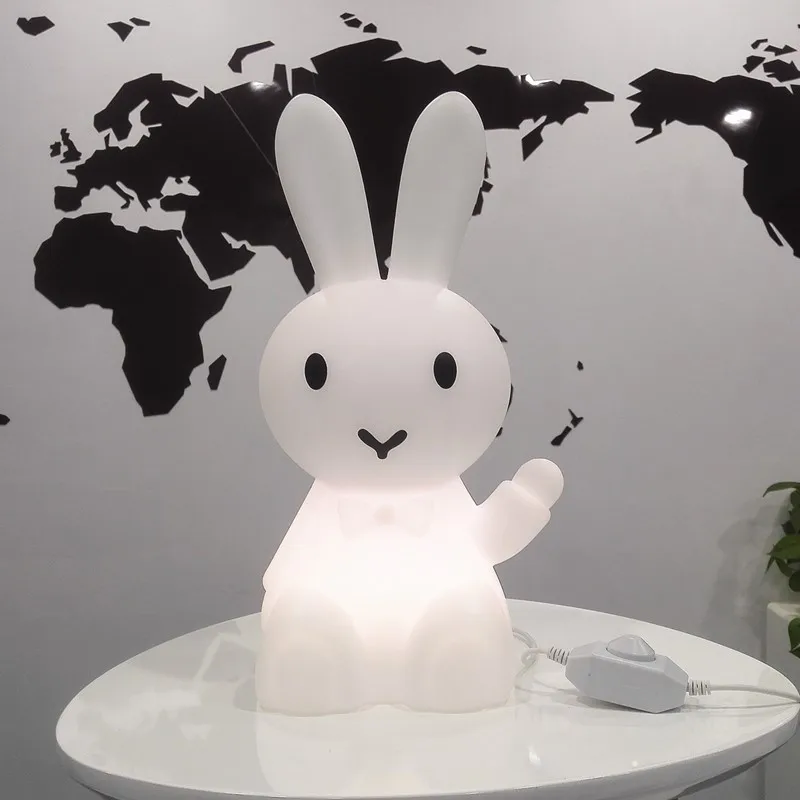 36cm Cartoon Bunny Hare Rabbit Lamp Led Night Light For Children Kids Gift Living Room Bedside Desk Decor Dimmable Baby Light