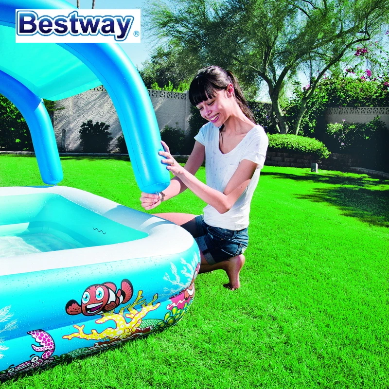 52192 Bestway 1.47 м x 1.22 прямоугольный купол надувной бассейн 58 &quotх 58&quot х 48 &quotнавес