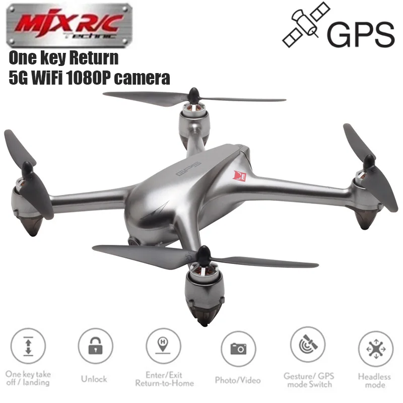 MJX B2SE 5G gps Радиоуправляемый Дрон 1080P камера Квадрокоптер WiFi FPV позиционирование бесщеточный удержание высоты Радиоуправляемый Дрон RTF возврат одним ключом