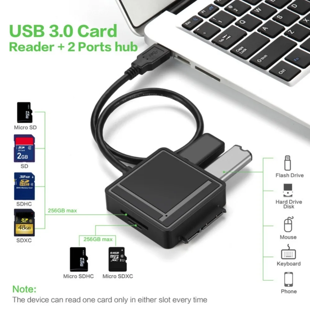 Универсальный USB 3 0 на SATA адаптер устройство для чтения карт SD TF концентратор 2