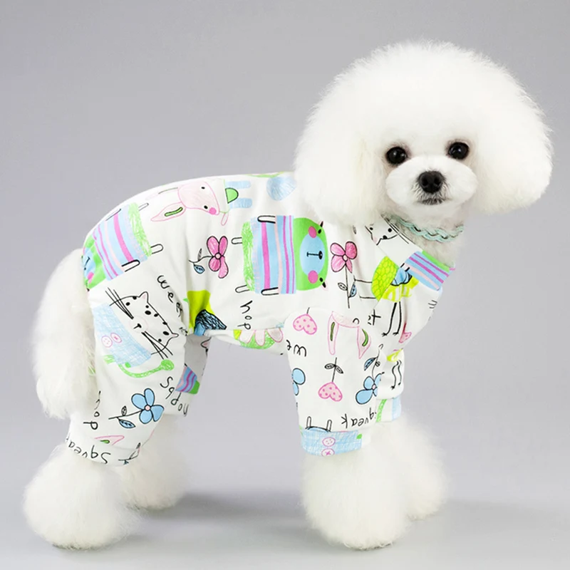 Пижама для собак одежда кошек комбинезон щенка кошка пижама чихуахуа Pomerania