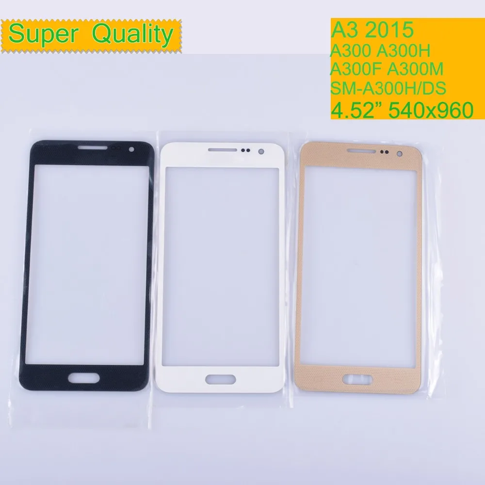 10 шт./партия для Samsung Galaxy A3 2015 A300 сенсорный экран передняя стеклянная панель сенсорный экран внешнее стекло объектив