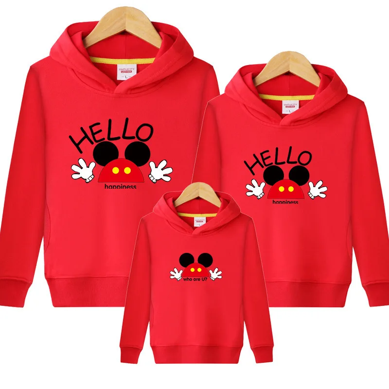 Одинаковые комплекты для семьи новинка 2019 года свитер с капюшоном платье мамы и