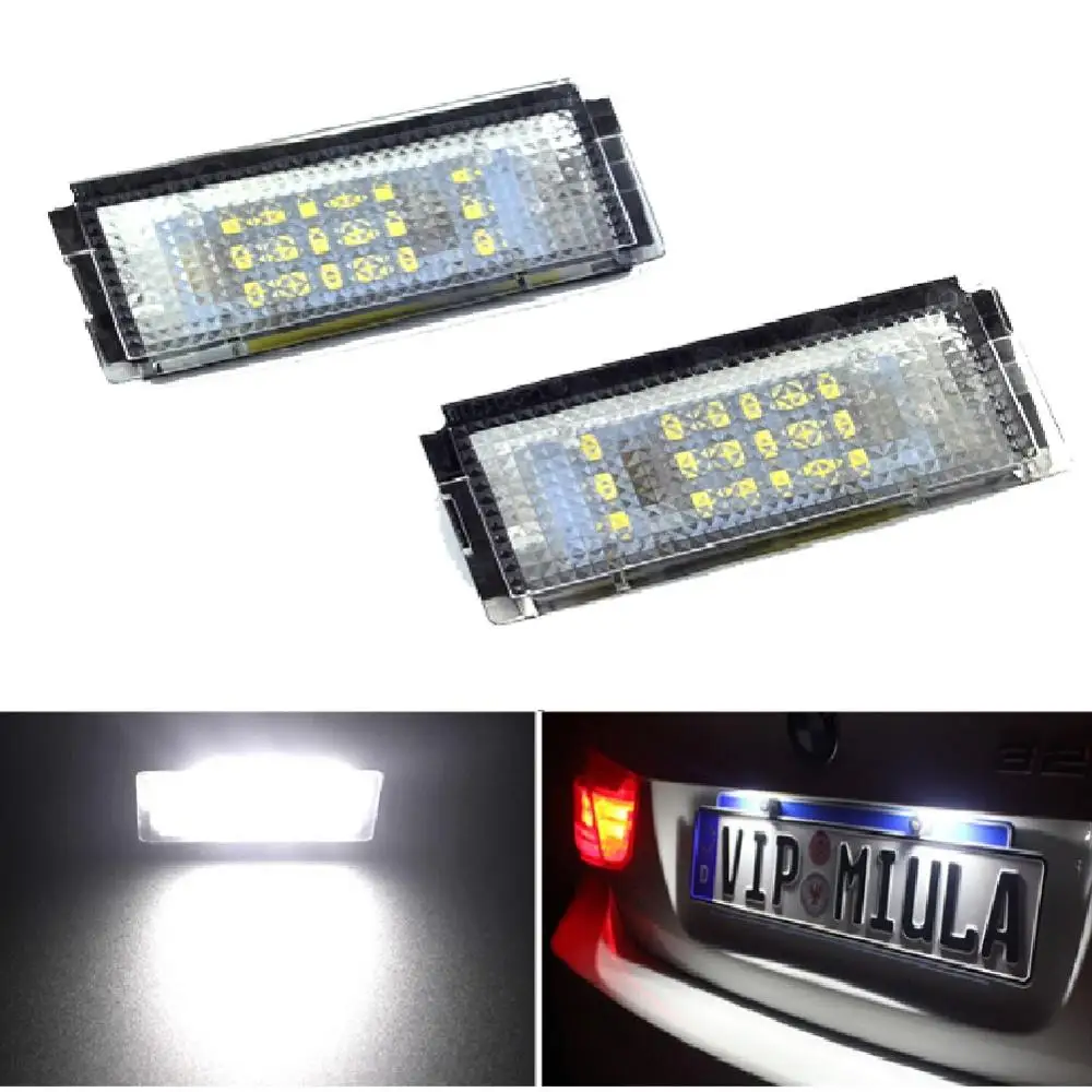 Светодиодный номерной знак лампы для автомобильных номеров 2 шт белый 18 SMD BMW E46 4D