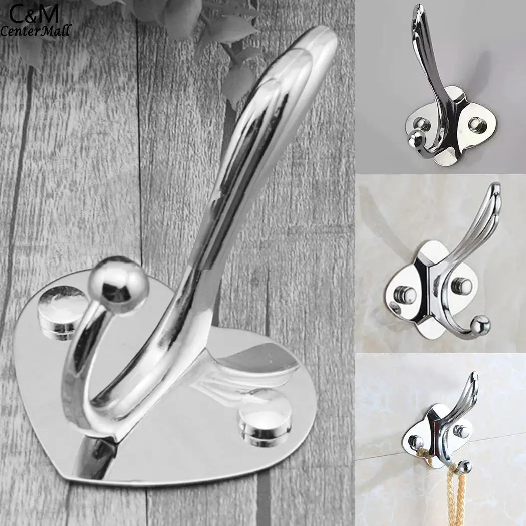 Clothes Hat Hanger Single Hook Wall Mounted Bathroom Peach Heart Plate Plum Towel Silver Rack | Дом и сад