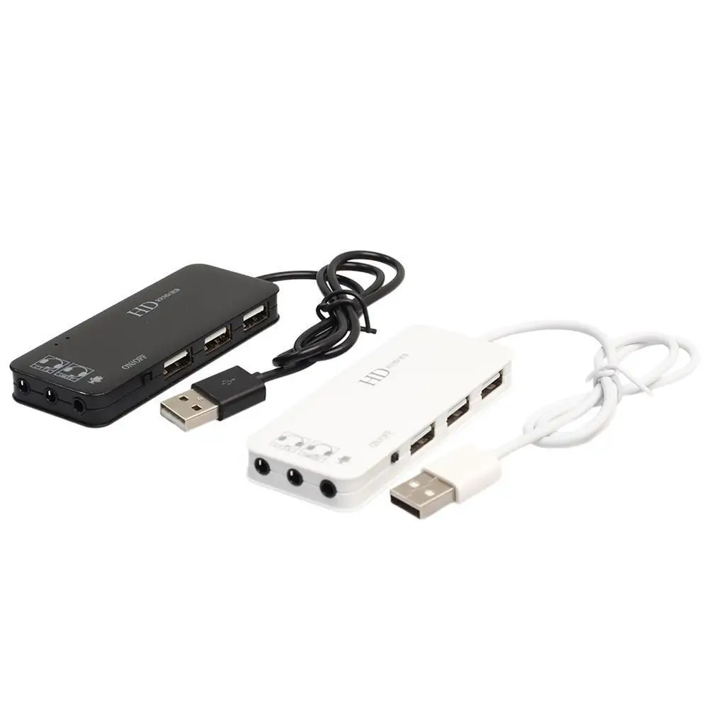 Внешний концентратор Usb 2 0 с 3 портами звуковая карта 7.1Ch адаптер для микрофона