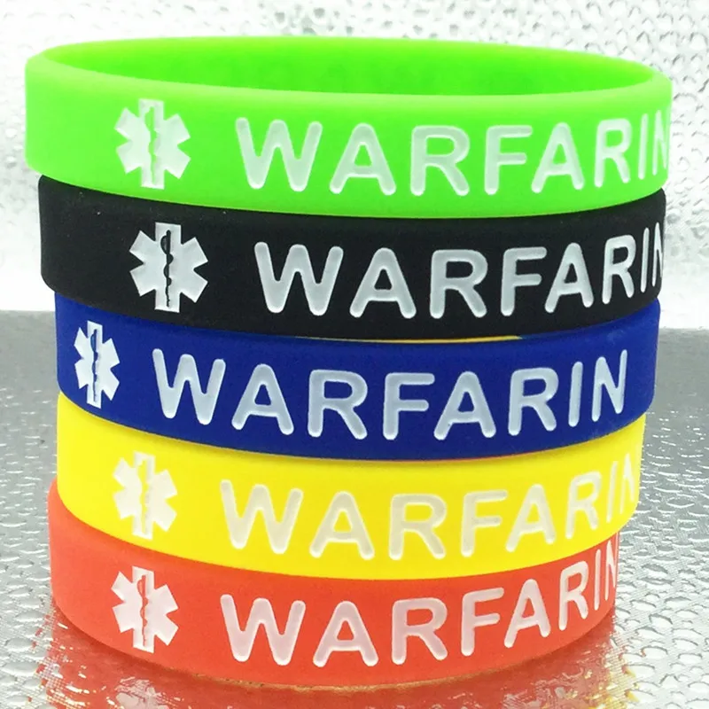1 шт. силиконовый браслет и браслеты Warfarin осведомленность медицинское оповещение