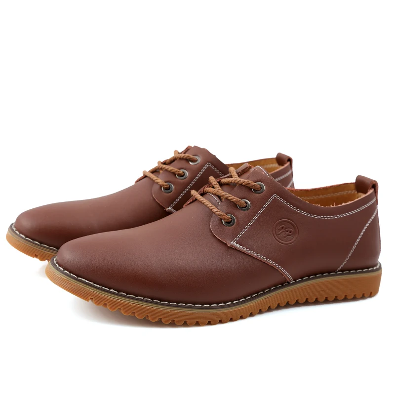 Toe Lace Size Casual Classics 38-47 Shoes Footwear Luxury Up Leather Male Daily Busniess Men Round MEIJIANA Simple | Обувь