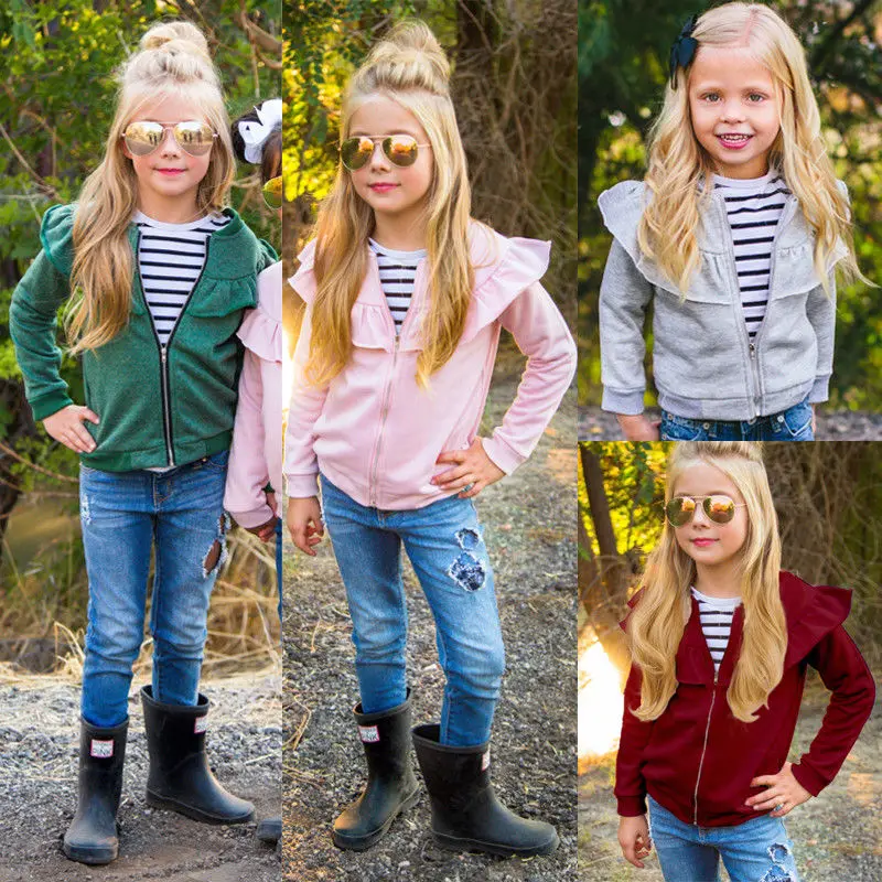 2019 Brand New 1-5Y Newborn Toddler Baby Girl Cotton Hoodies Tops Outerwear Coat Comfy Clothes Solid | Детская одежда и обувь