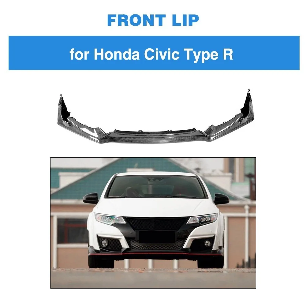 Передний бампер из углеродного волокна защита спойлера для Honda Civic тип R 2015