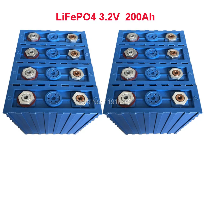 8 шт/лот 3 2 В LiFePO4 200Ah длинный жизненный цикл для хранения солнечной энергии и