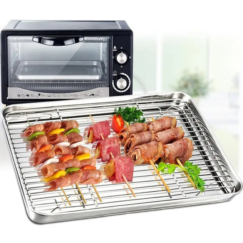 New arrival Oven Tray Stainless Steel Oil Drain Baking Food Cookie BBQ Cooker Cooling Rack FOR Kitchen Accessories | Дом и сад