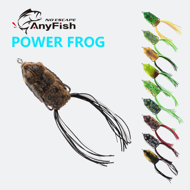 

ANYFISH POWER FROG soft fishing lure 3.7cm/6.2g 4.2cm/7.5g Double Hooks 2 models Artificial Bait Ray Frog topwater fishing
