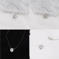 pendant necklace female pendant poputton female transparent fishing line silver color invisible necklace chain