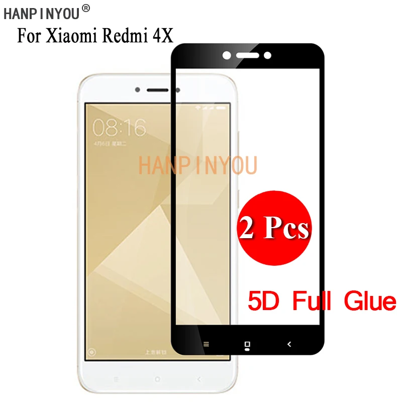 

2 шт./лот для Xiaomi Redmi 4X 5,0 "5D полное клеевое покрытие, защита экрана, закаленное стекло, защитная пленка