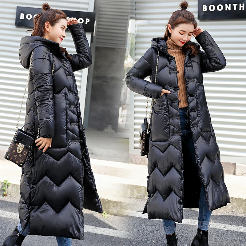 Winter Down Cotton Coats Woman Jacket Mujer Thickening Loose Elegant 2018 X-long Windproof Warm Women Outwear Thick Parkas ls127