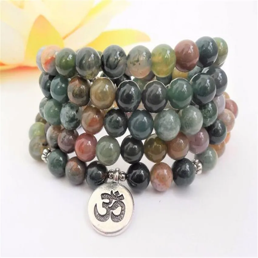 8mm 108 Indian Bracelet cuff Healing Wrist energy Wristband spirituality pray new Tassel Tibet silver mala Lucky | Украшения и