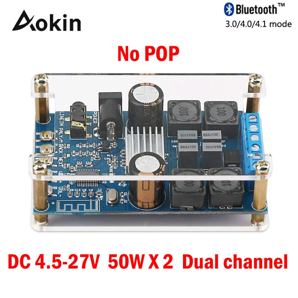 Bluetooth усилитель доска BT 3 0 4 1 аудио Цифровой Беспроводной 2 канала 50 Вт модуль с