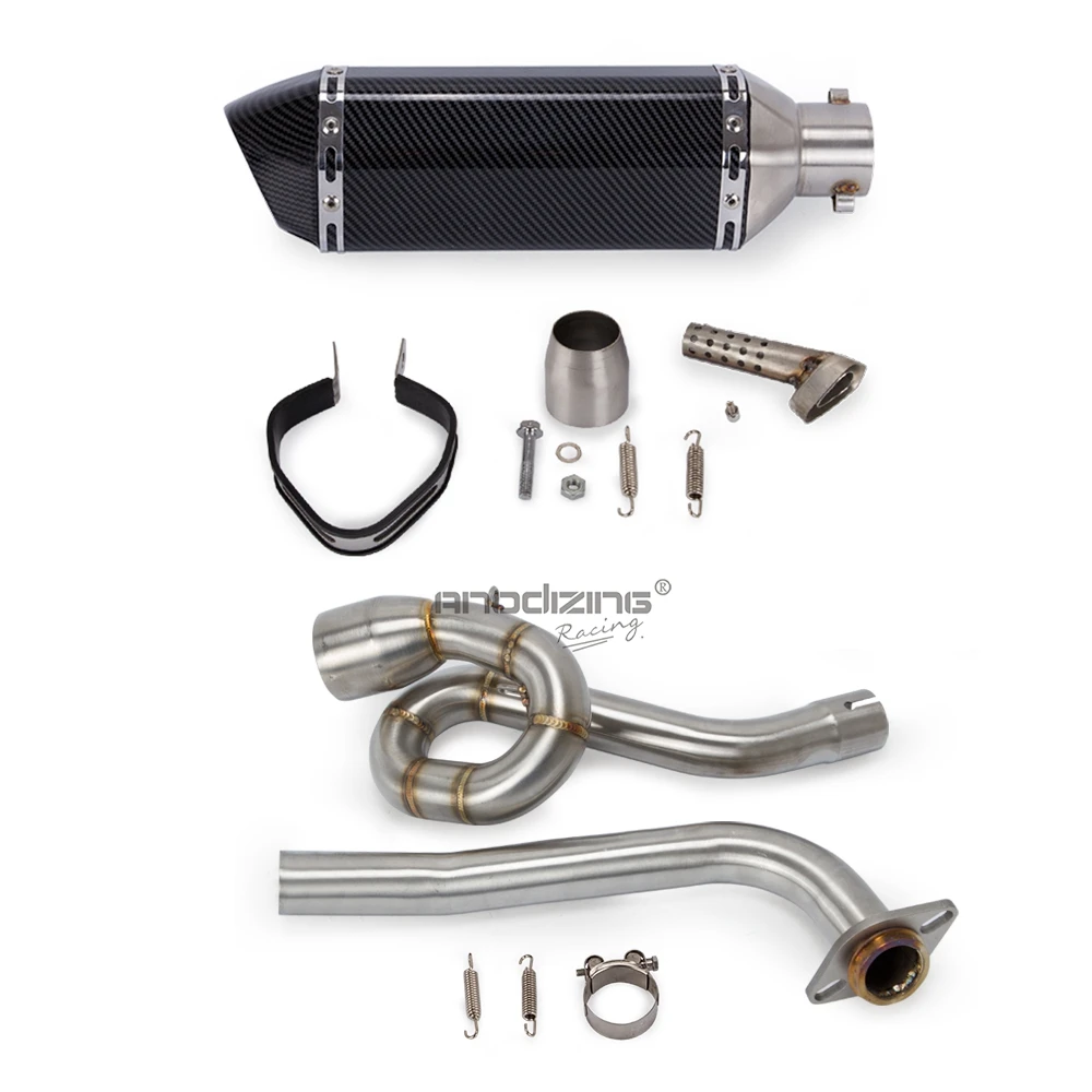 

Motorcycle Full Exhaust System Header Slip On Middle Pipe Front Pipe For YAMAHA NVX 155 125 AEROX155 2016-2018 with Muffler