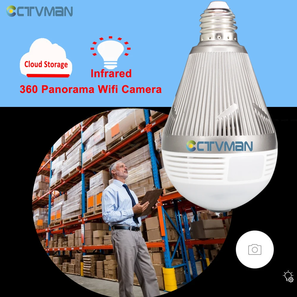 CTVMAN лампа камера WIFI 360 2MP 5MP Облачное хранилище рыбий глаз HD IP беспроводная