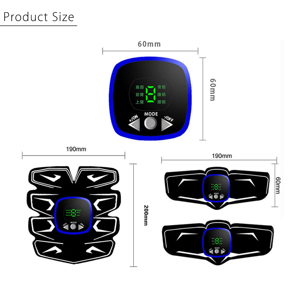 LCD Electric Muscle Stimulator Rechargable Abs Massage Vibrators Training Gear Body Relaxation EMS Trainer Equipment Set | Спорт и