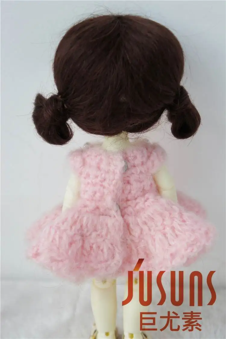 Волосы для куклы JD142 1/12 1/8 два пони BJD мохеровый парик Размер 3 4 дюйма 5 дюймов