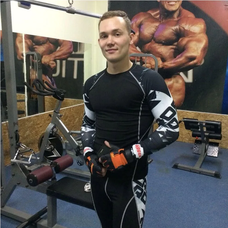 

2019 2020 rash guard mma male fitness training compression suit men's running suit brand MMA Rashard kit running set s-4xl