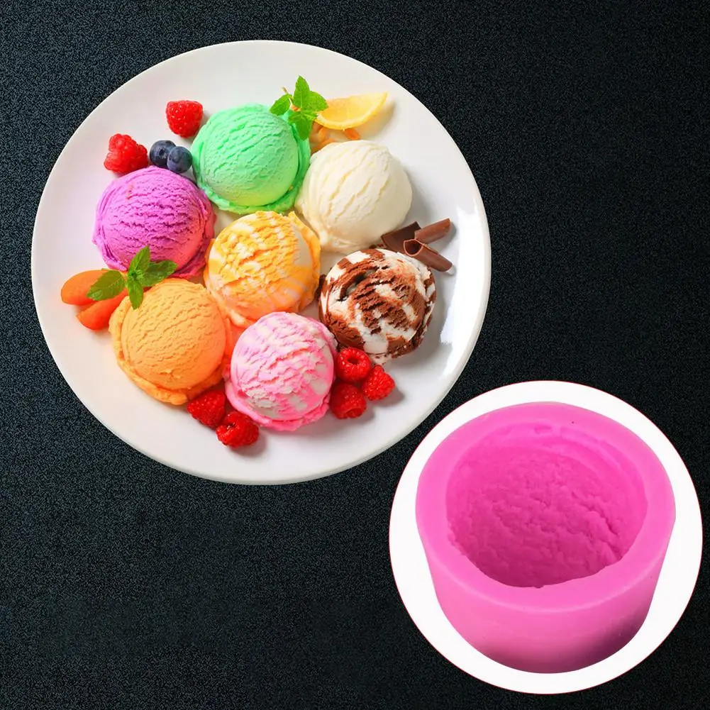 3D мороженое мяч силиконовые формы пластырь глина Fondant (сахарная) форма для кекса