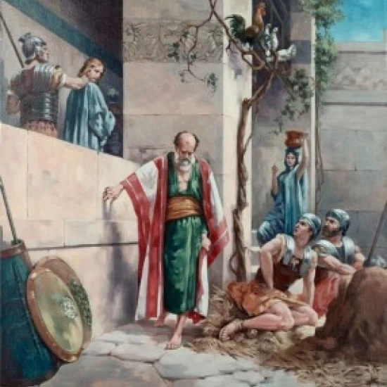 Питер отрицает Христа 19th C. Художник неизвестный плакат печать (18x24)|Таблички и