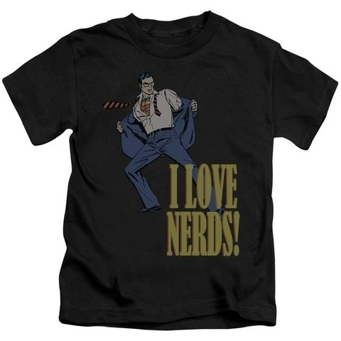 Trevco Dc I Love Nerds футболка с коротким рукавом для подростков 18 1 черный маленький 4| |