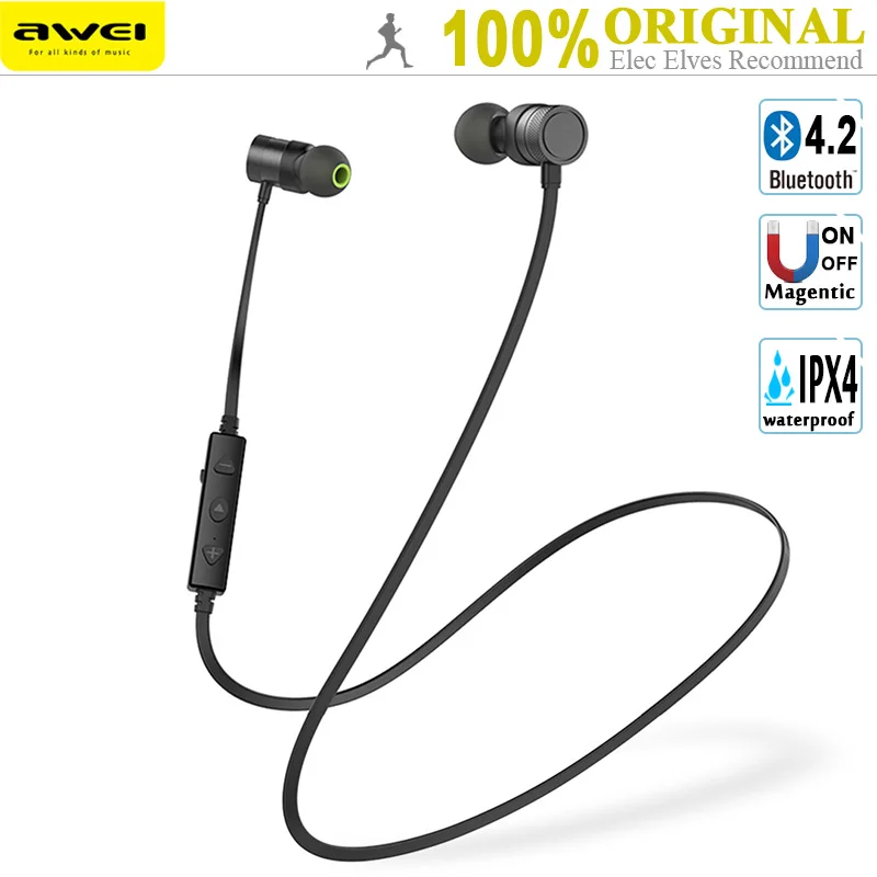 Awei WT20 магнит ON/OFF Беспроводной наушники (Bluetooth 4 2 HD стерео динамические драйверы на