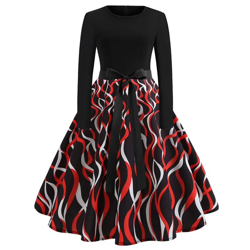 Элегантное зимнее винтажное платье женское черное лоскутное праздничное