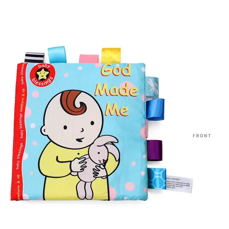 Этикетка God Made Me детская тканевая книга для новорожденных с надписью deblessing Puzzle
