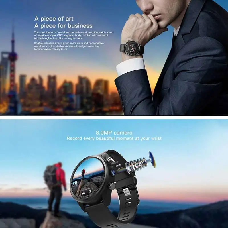 Kospet надеюсь Lite Smartwatch MTK6739 Android 7 1 GB + 16 Dual 4G 39 дюйма AMOLED Wi Fi gps/ГЛОНАСС 8.0MP IP67