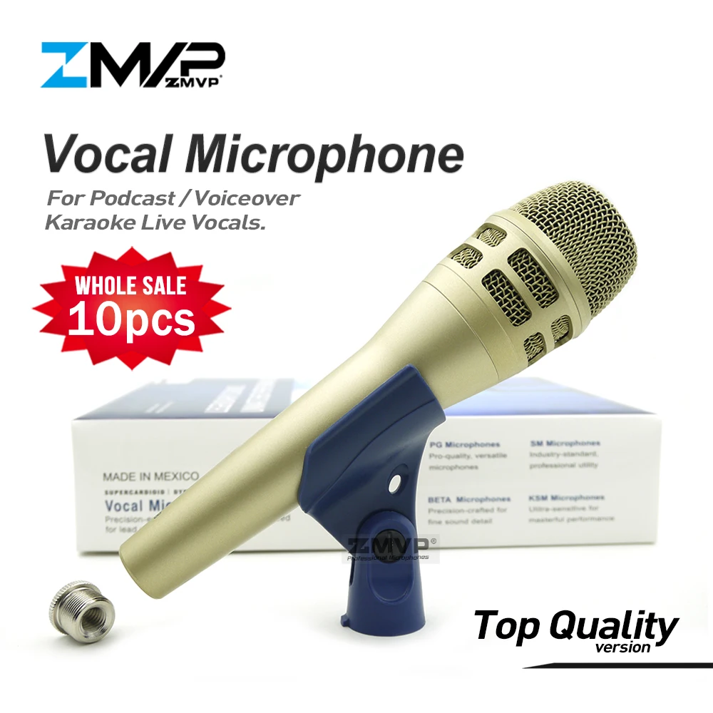 

10pcs/lot Top Quality KSM8C Professional Live Vocals Dynamic Wired Microphone Karaoke Super-Cardioid Podcast Microfono Mike Mic