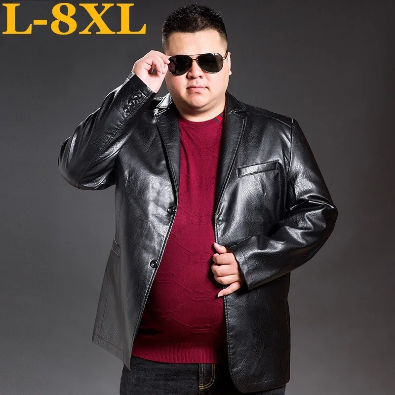Кожаные куртки размера плюс 8XL Новое поступление мужская куртка верхняя одежда