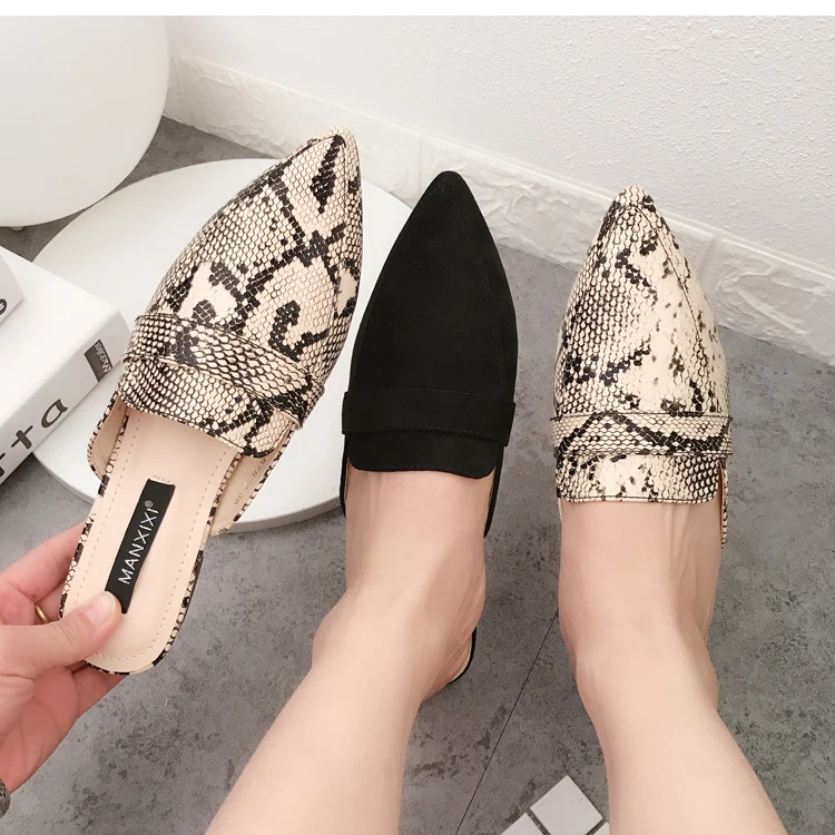 Zapatos mujer коллекция 2019 года сезон весна лето туфли без задника на плоской подошве