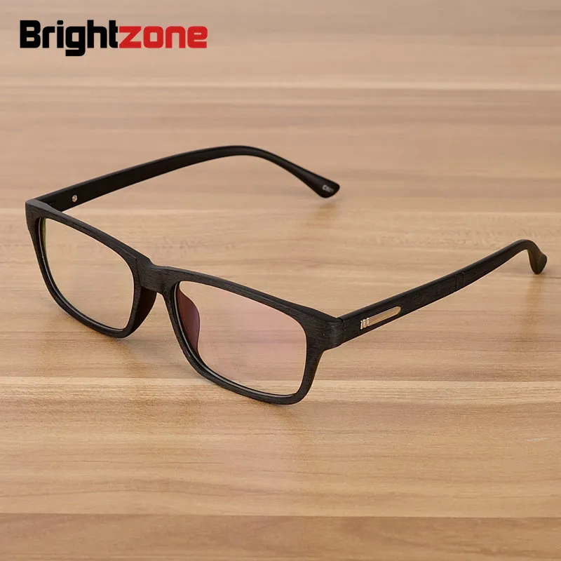Винтажные полные оправы для очков Brightzone унисекс пластиковые с деревянным узором