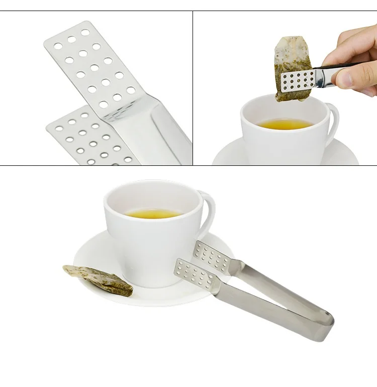 200pcs Stainless Steel Tea Bag Clip Anti-hot Clamp Sugar Tong Accessories Small Food Clips Teabag Squeezer wen6168 | Дом и сад