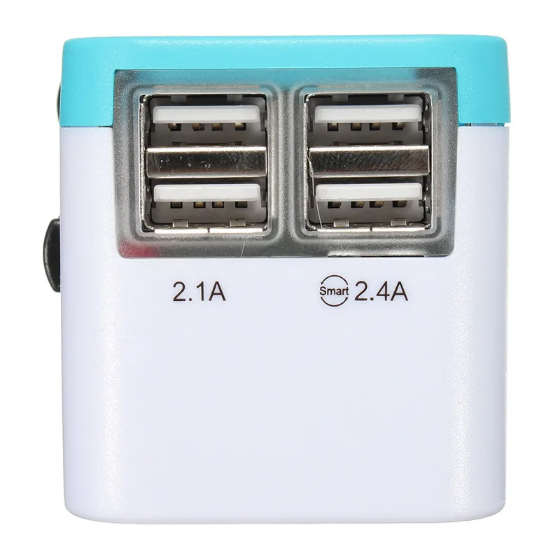 Универсальный международный адаптер CLAITE с 4 USB портами вилкой для Австралии США