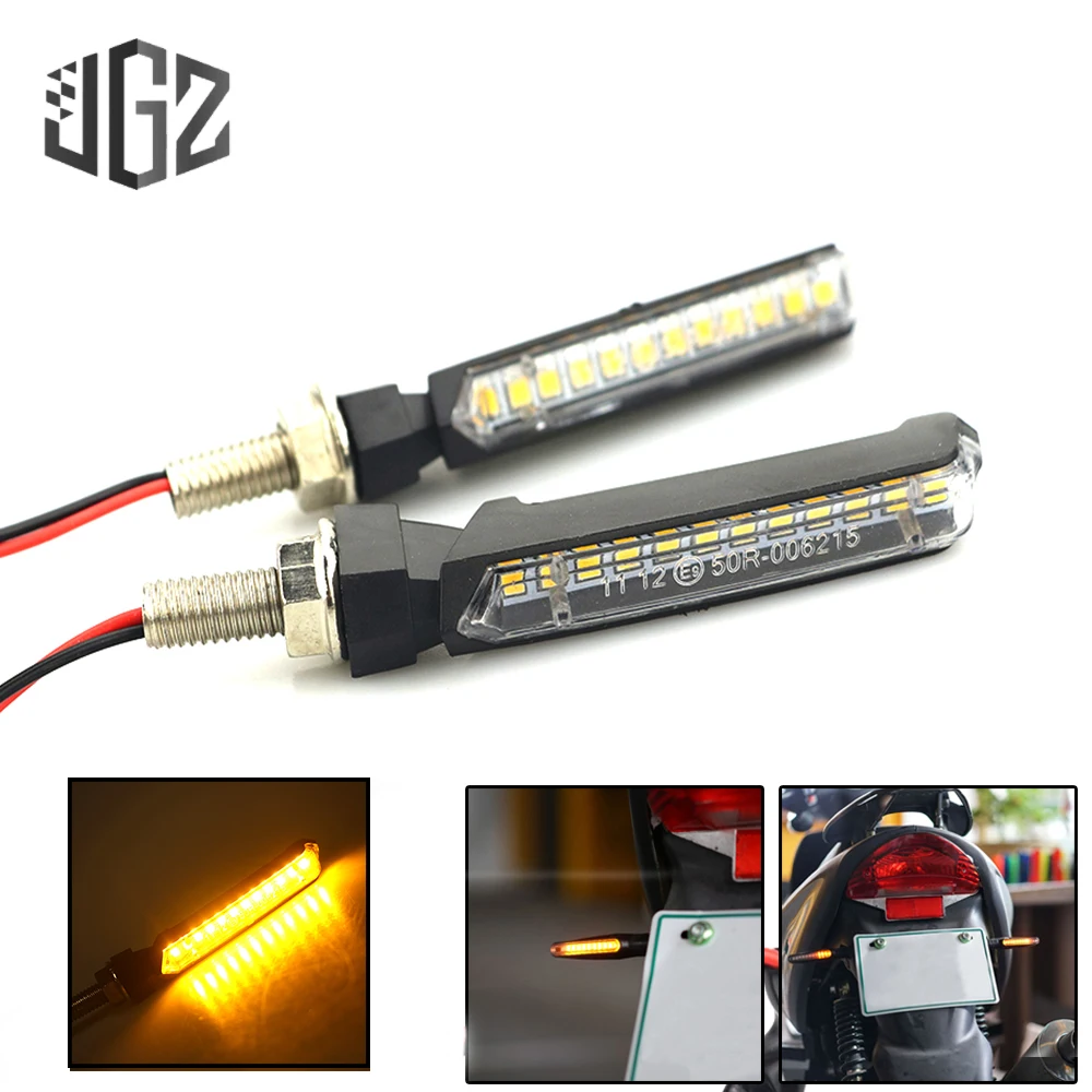 Пара Универсальный мотоцикл светодиодный поворотник Янтарный Свет 12V индикаторы