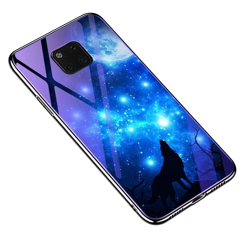 Синий светло стеклянный чехол для Huawei Honor 8x 7 8 9 10i A C Pro Lite роскошный брендовый 10