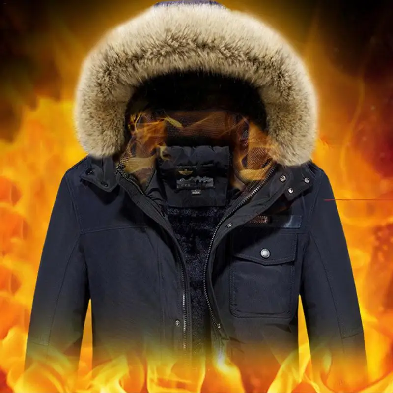 M ~ 5XL Мужское пальто с электрическим подогревом зимнее длинное Смарт usb зарядка