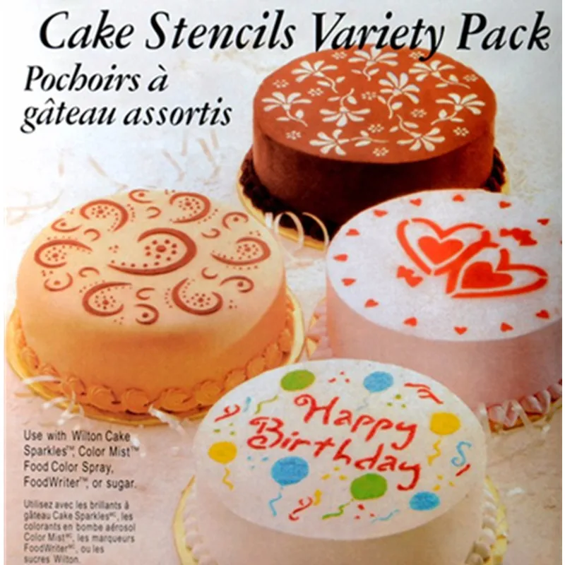 4 шт./лот пластиковые трафареты для торта цветок спрей форма на день рождения