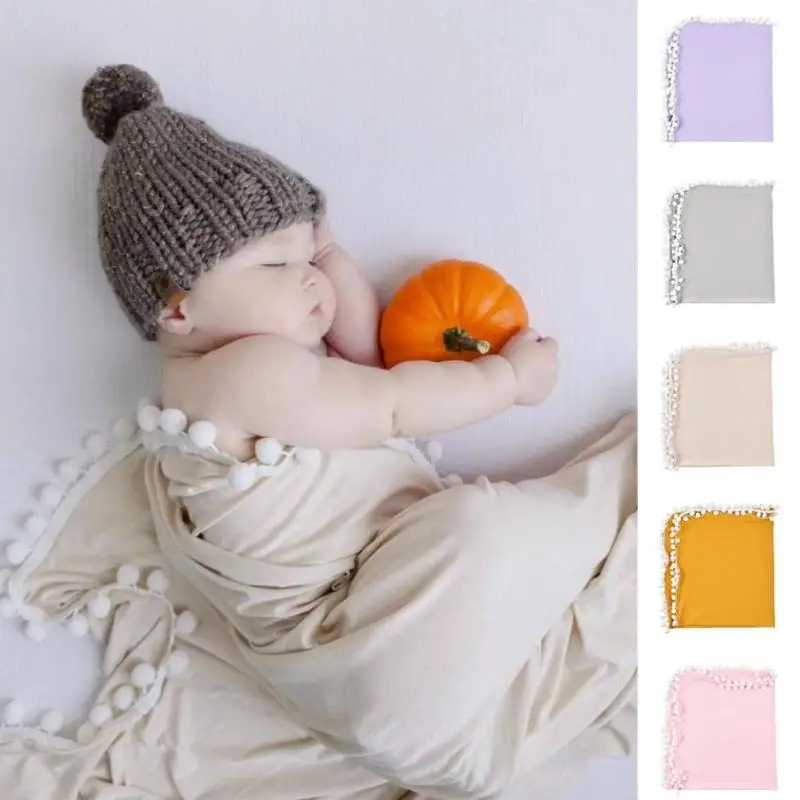 Newborn Baby Boys Girls Crib Blanket Sleeping Swaddle Wrap Quilt Mat Home Decoration Photography props keeping warm tassels D2 | Мать и